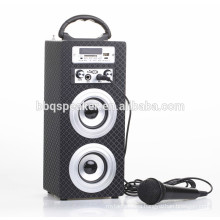 Microphone Karaoke Subwoofer Wooden Speaker Sound Box